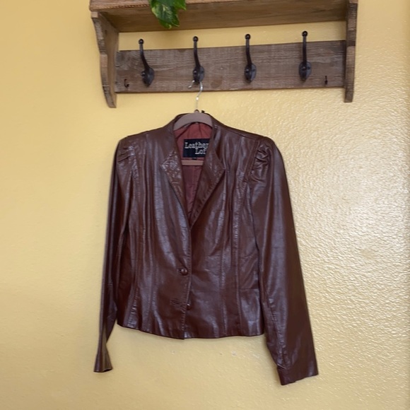 Leather Loft Jacket Beautiful Wine Size 7/8 - Picture 1 of 7